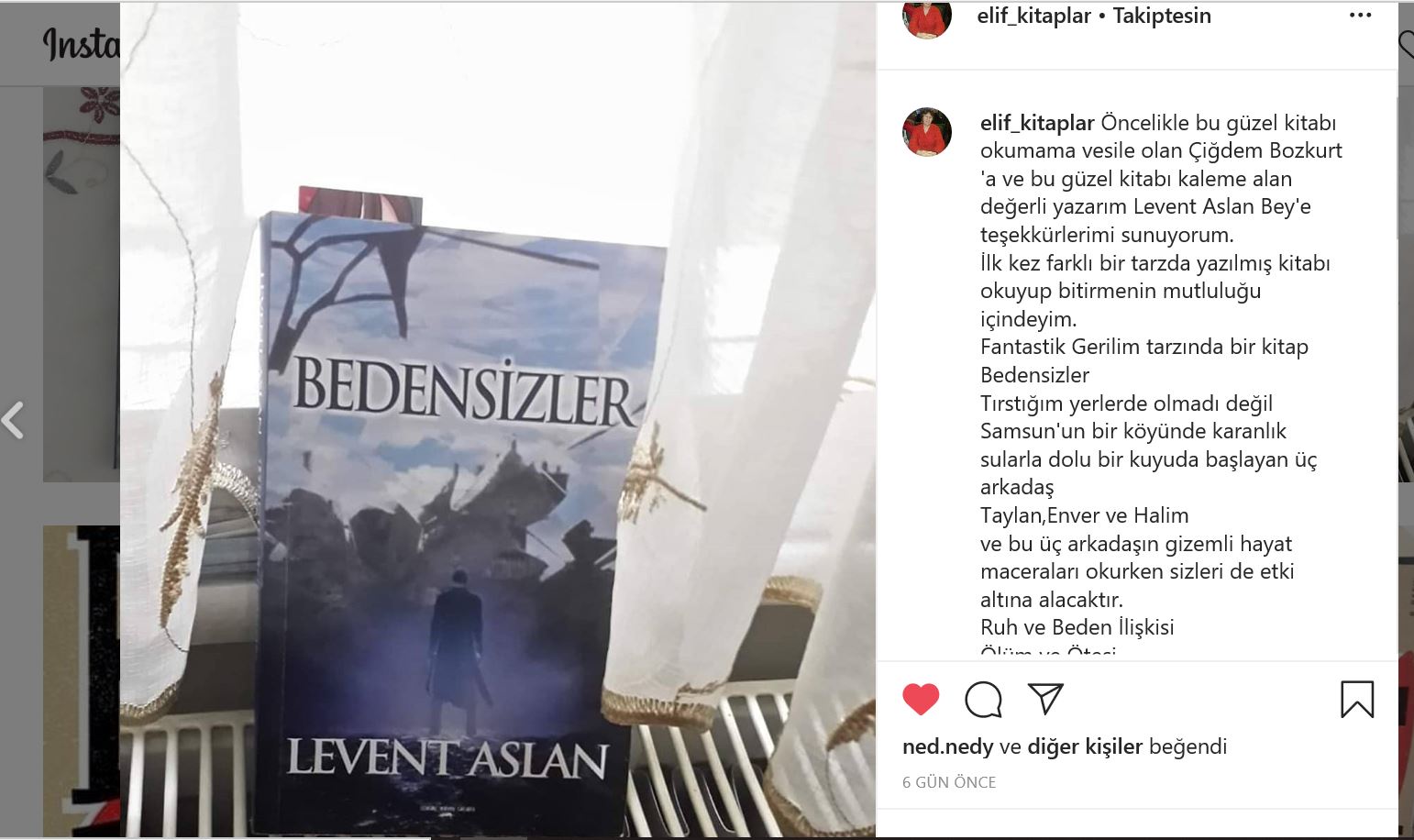 Instagram BEDENSİZLER @elif_kitaplar